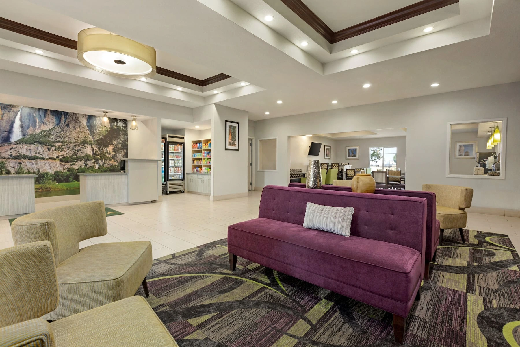 Comfortable hotel lobby seating